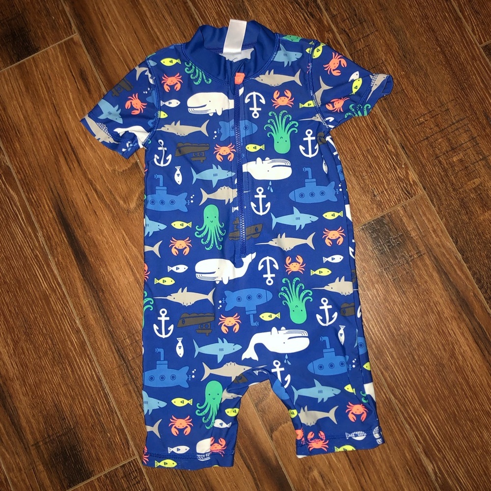 Toddler rash guard style swim suit